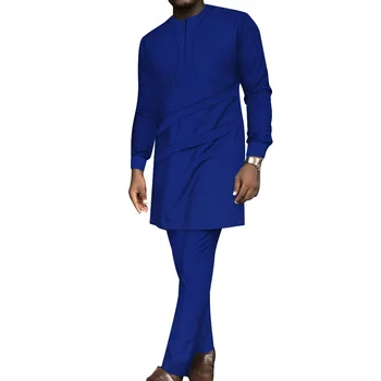Мужская повседневная рубашка и брюки из 2 предметов, одежда в стиле пэчворк в африканском стиле