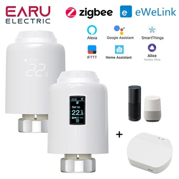 Новый eWeLink Smart ZigBee Радиатор Радиатор TRV Программируемый привод Отопление Дистанционный регулятор температуры Alexa Google Home