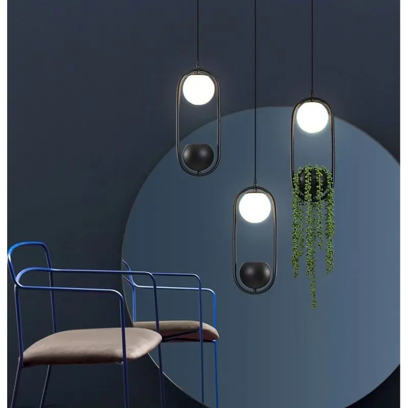 Новый скандинавский ретро завод подвесной светильник железо искусство креативная зеленая трава светодиодная лампа для столовой проход кафе украшения дома