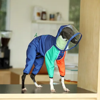 Одежда для домашних животных Итальянский маленький Lingti Whitbit Bellington Заплатанный красочный дождевик Водонепроницаемый плащ для собак Одежда для собак