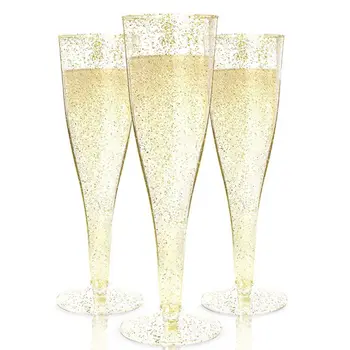 Пластиковые бокалы для шампанского Одноразовая чашка для шампанского для вечеринок Пластиковые стаканчики Свадебные коктейльные чашки Принадлежности для вечеринок