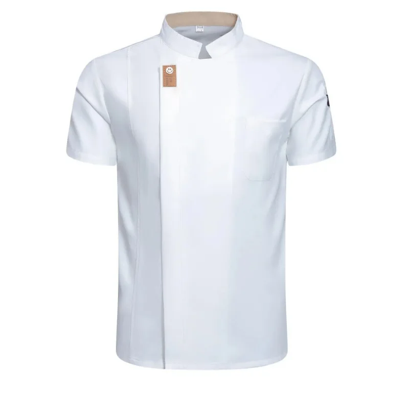 повар пиджак для мужчин и женщин с коротким рукавом повар рубашка пекарня ресторан официант униформа топ