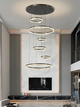  Подвесная лампа Освещение Светодиодные подвесные светильники,Простые подвесные светильники для гостиной в скандинавском стиле,Современные люстры для лестницы в стиле лофт