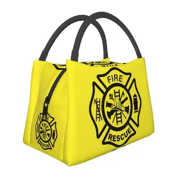  Пожарно-спасательный пожарный Изолированные сумки для ланча на открытом воздухе для пикника пожарный Многоразовый термоохладитель Bento Box Женщины
