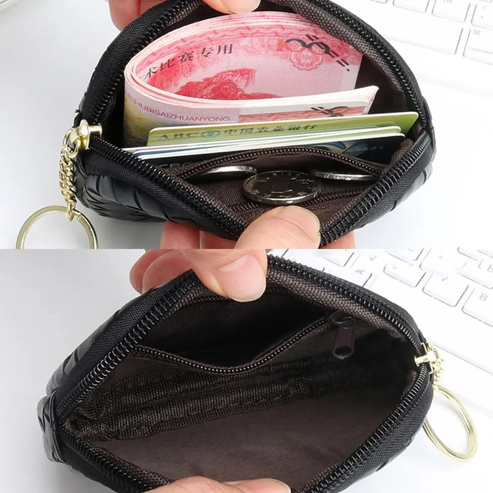  портативный повседневный однотонный простой кошелек для монет плетение кошельков в корейском стиле женские кошельки карман для денег сумка кожаный клатч