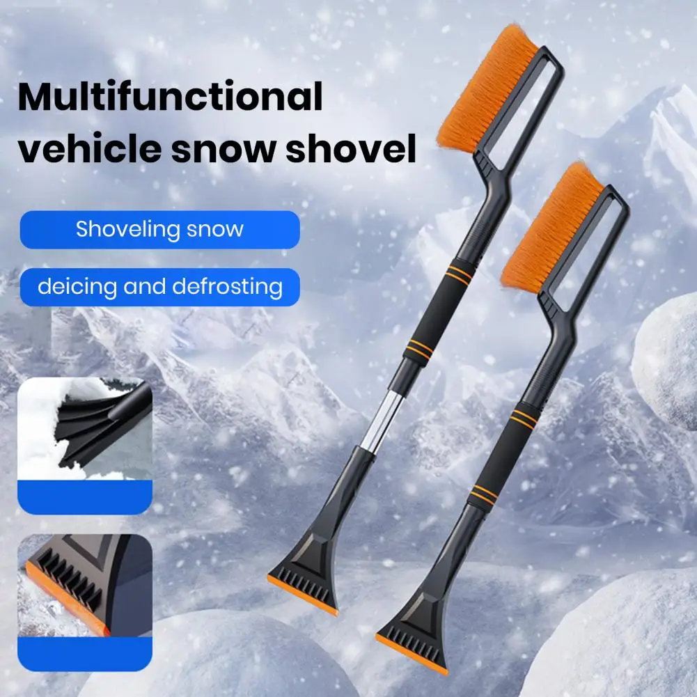 Противоскользящая лопата для снега с выдвижной длинной ручкой Автомобильная снежная щетка Скребок для льда с Eva Sponge Grip Щетина высокой плотности для авто