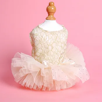 Роскошное свадебное платье с цветочной вышивкой и бантом для маленьких собак Щенок Свадебный костюм Тюль Пачка Принцесса Юбки