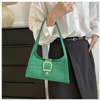 Роскошные фетровые сумки через плечо для женщин Конфетный цвет PU кожа подмышечная сумка дизайн подмышечные сумки сумки кошельки полумесяц седельная сумка