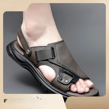 Сандалии мужские летние новые мужские повседневные пляжные туфли на открытом воздухе мужские дышащие сандалии 2023