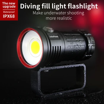  светодиодный фонарик для дайвинга 22800 люмен 6 x XHP70 Подводное освещение 100 м Водонепроницаемый тактический фонарик для фотографии видео Заполняющий свет