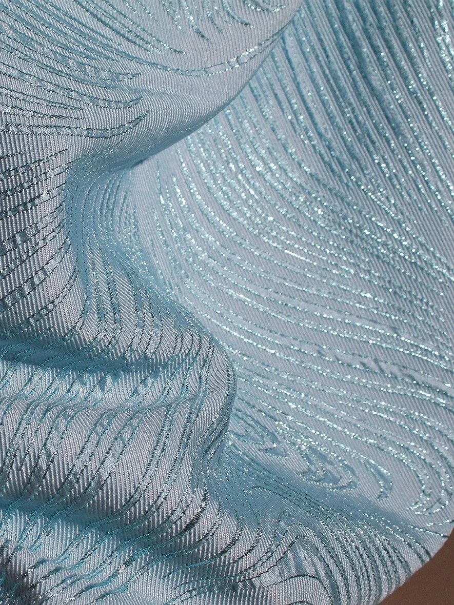 синий трехмерная текстура проточной воды двусторонняя жаккардовая ткань креативная высококачественная юбка ткани платья ханьфу