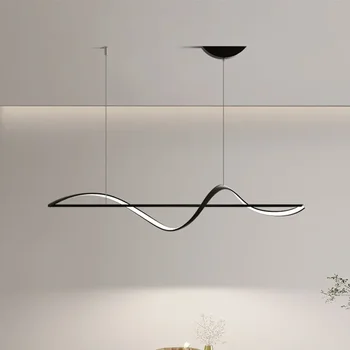 современный кремовый стиль светодиодные подвесные светильники скандинавский минимализм подвесная лампа блеск столовой подвесной лампы декор светодиодные светильники