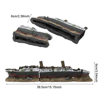 Титанический Орнамент Украшения из Затонувшего Материала, Смоляные Украшения Аквариума, Затонувший Корабль
