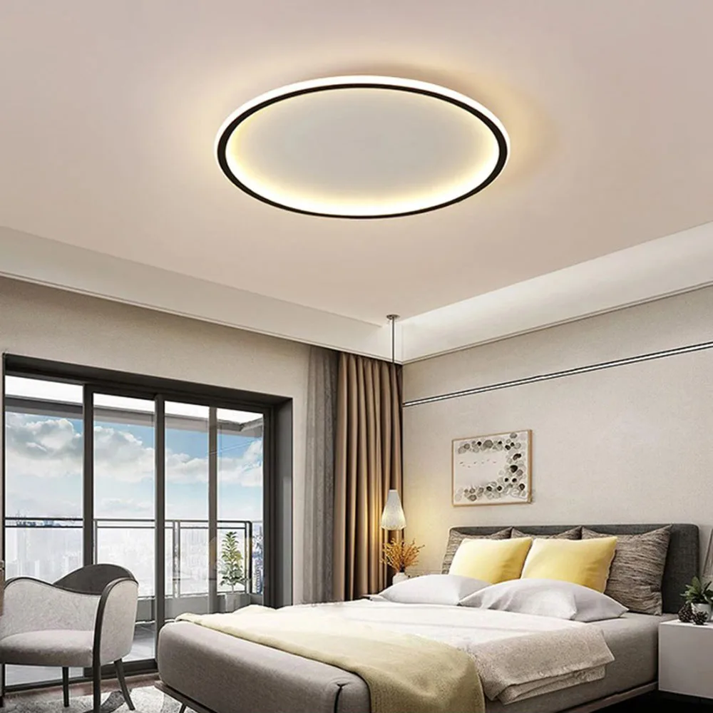 Ультратонкий светодиодный потолочный светильник Nordic Round Современная атмосфера Потолочный светильник для спальни, кабинета, освещения гостиной, украшения дома