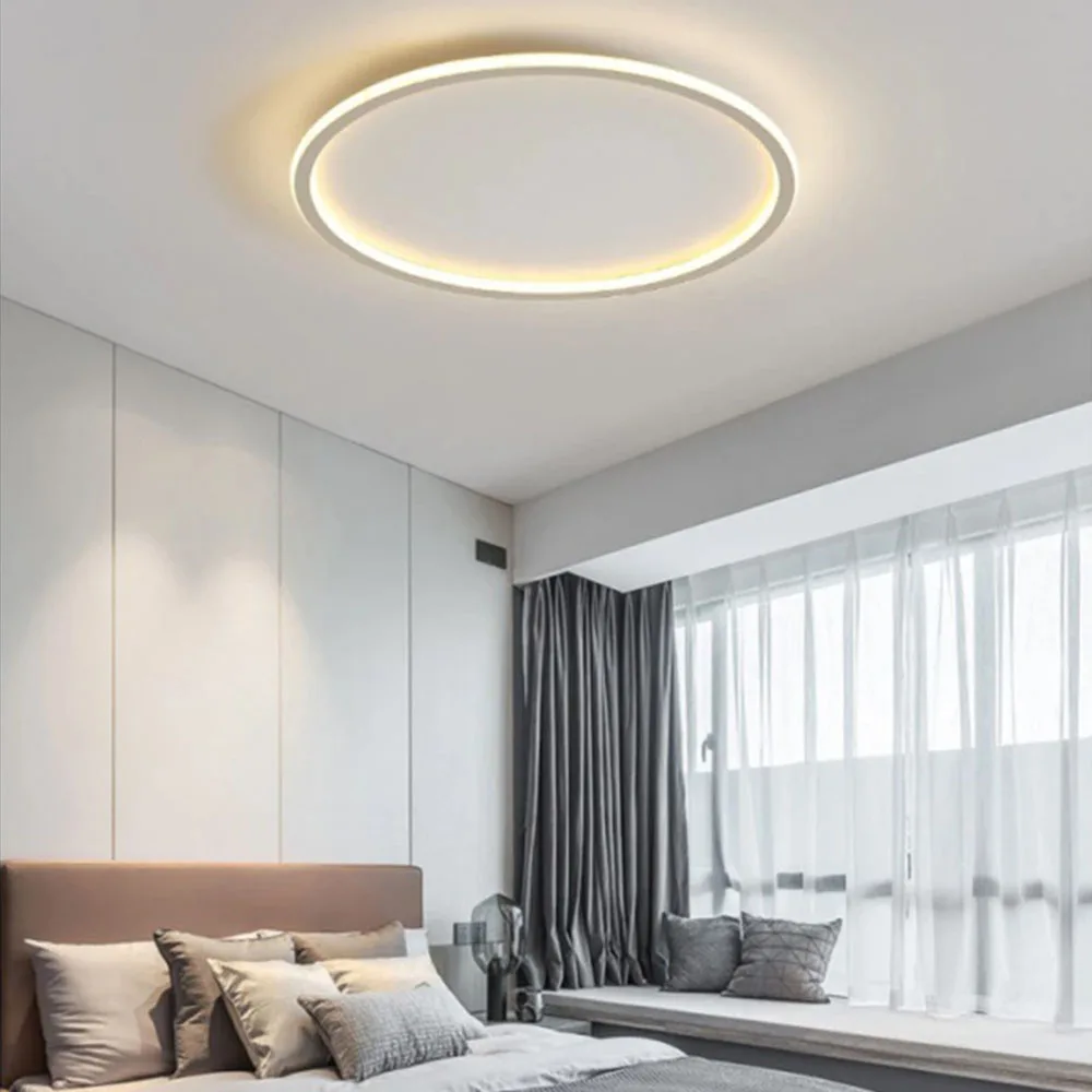 Ультратонкий светодиодный потолочный светильник Nordic Round Современная атмосфера Потолочный светильник для спальни, кабинета, освещения гостиной, украшения дома