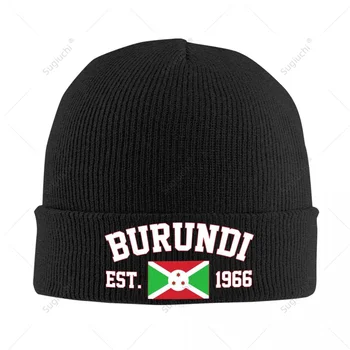 Унисекс Бурунди EST.1966 Вязаная шапка для мужчин Женщины Мальчики Зима Осень Шапочка Шапочка Теплая Шапочка
