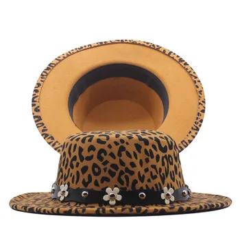 фетровая шляпа женская леопардовый принт цветочные аксессуары панама фетровая джазовая шляпа церковь женская шляпа мужская шляпа женская шляпа