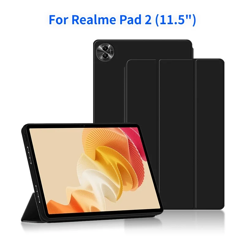 Чехол для планшета Realme Pad 2 2023 11,5-дюймовая откидная подставка PU Защитная крышка для Oppo realme Pad2 11,5-дюймовые тройные складные чехлы для планшетов