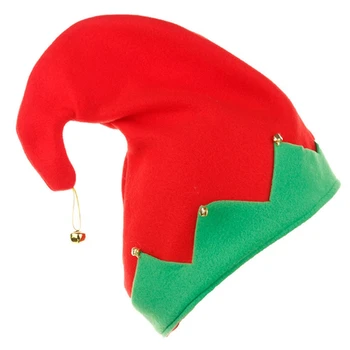 Эльфийские шапки Плюшевые шапки для мальчиков и девочек Кепки для праздничного Рождества Шапки Санта-Клауса с металлическим колокольчиком наверху