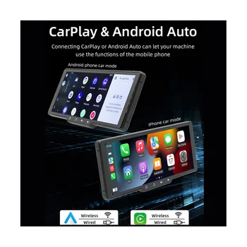 10,26-дюймовый автомобильный сенсорный экран с кнопкой беспроводной CarPlay Android Авто Портативное радио Bluetooth MP5 Хост