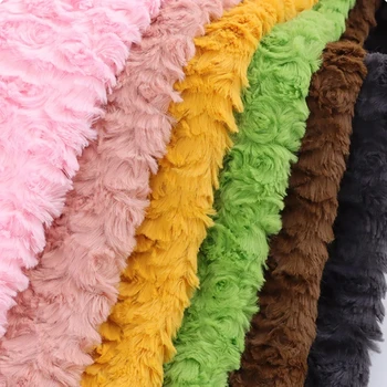 160x50 см Толстая мягкая однотонная волоса кролика Расчесанная цветочная ткань для женского пальто Пижамы Куклы Подушки DIY Ткань для одежды