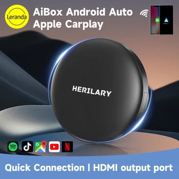 2023 Новый беспроводной Carplay AI Box 4 + 64 ГБ Сенсорный экран HDMI Выход Auto WIFI AI Box Android 12.0 Адаптер Bluetooth GPS Восьмиядерный