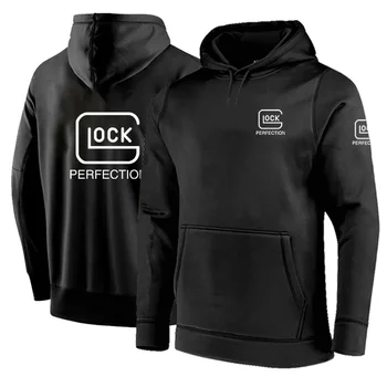2024 Glock Perfection Shooting Весна и осень Мужская рубашка Хлопковые толстовки Новый однотонный пуловер Свитер Пальто высокого качества