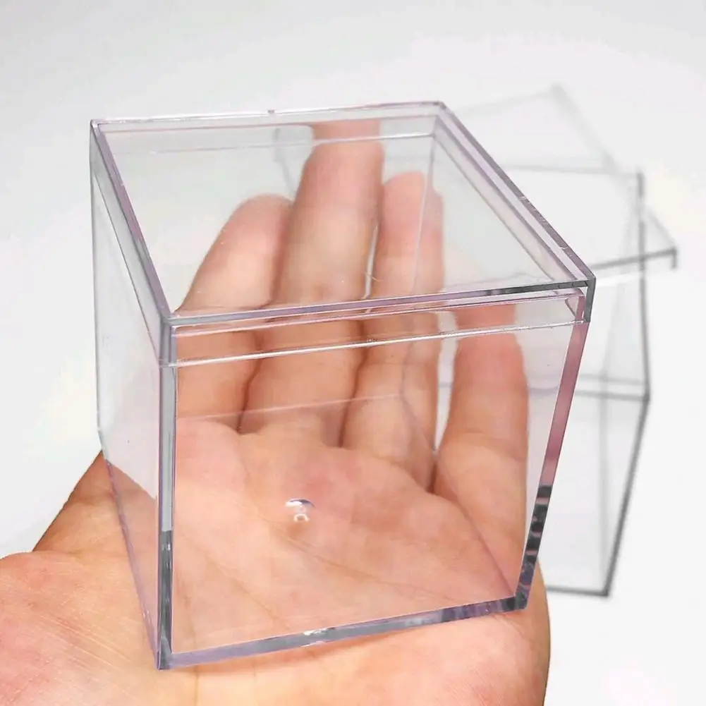 4 шт. Коробка для хранения Прочная коробка для конфет Кубическая форма Прозрачная крышка Конфетный чехол Контейнер органайзер
