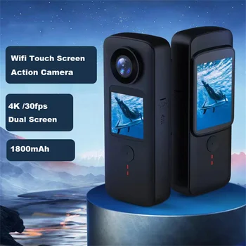 4K Экшн-камера с двумя экранами 1080P / 30 кадров в секунду Водонепроницаемый WiFi DV Камера для записи видео Спортивные камеры На открытом воздухе Дайвинг Мини-камера