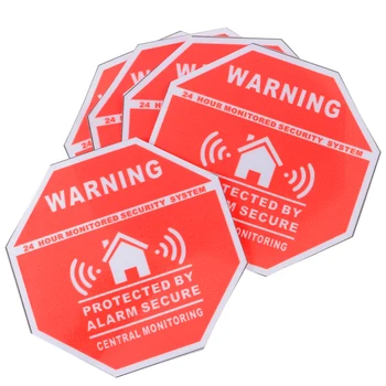 5 шт. 7,5x7,5 см Saftey Предупреждающая наклейка Портативная сигнализация Знаки безопасности Наклейки на стену Home Saftey System Знаки Наклейки
