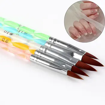 5Pcs/Set Акриловая кисть для ногтей Прочная красочная кисть для рисования ногтей Карандаш для дизайна ногтей Кисти Ручка Маникюр Инструменты Кисть для дизайна ногтей Ручка