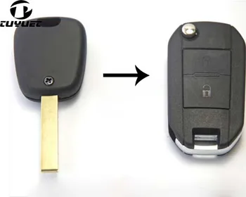 5PCS Модифицированная складная оболочка дистанционного ключа для Peugeot 307 107 207 407 Брелок дистанционного управления без ключа