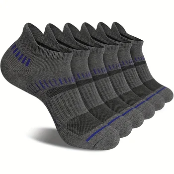 6 пар мужских спортивных носков для лодыжек Производительность Мягкие дышащие носки с низким вырезом и поддержкой свода стопы Спортивные носки для тренажерного зала