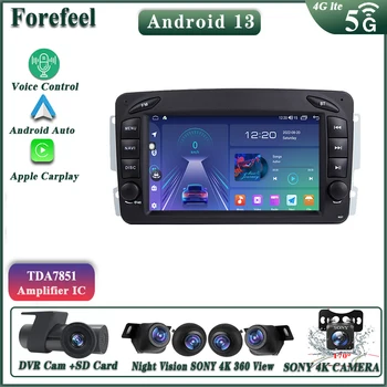 7 дюймов Android 13 для Mercedes Benz CLK W209 W203 W208 W463 GPS Навигационное стерео головное устройство No 2din DVD QLED Screen DashCam HDR