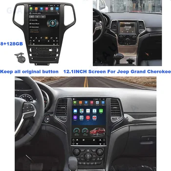 8 + 128 ГБ для Jeep Grand Cherokee 2014 - 2020 Android Авто Авто Радио Видеоплеер GPS Навигация Головное устройство Carplay WIFI