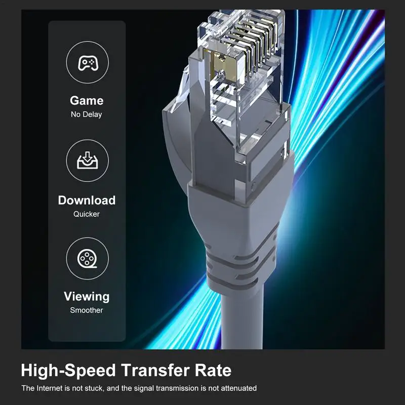 8 Сетевой кабель Высокоскоростной кабель Ethernet Сверхскоростной сетевой кабель Cat8 LAN Патч-корд с позолоченным разъемом RJ45