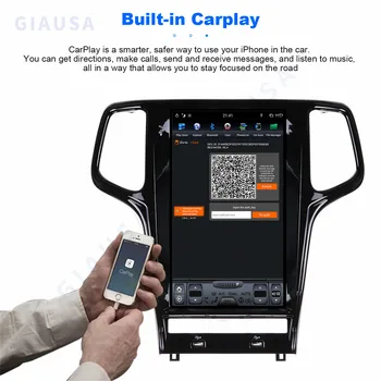 8G 128G Android 12.0 Автомобильный DVD GPS-плеер 13,6-дюймовый вертикальный экран Tesla Styl для Jeep Grand Cherokee 2011-2020 carplay радио