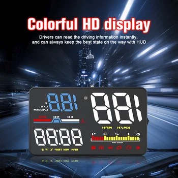 AD D5000 OBD2 Проекционный дисплей для авто Спидометр Лобовое стекло Projetor Измеритель Температура воды Напряжение Тахометр Сигнализация превышения скорости