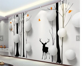 beibehang Пользовательские обои 3d фрески современные простые круг олень лес фон обои гостиная кабинет обои домашний декор