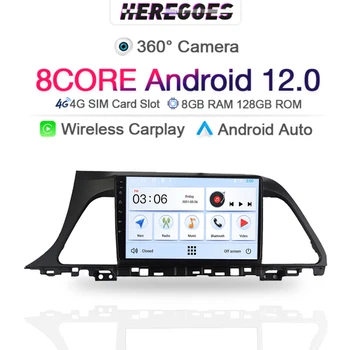 Carplay DSP Android 12.0 Автомобильный мультимедийный плеер для Hyundai-Sonata 9 2015 2016 2017 2018 360 Камера 4G LTE Bluetooth Radio 2din