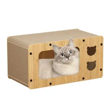 Cat Scratcher Lounge Портативная точилка для когтей для кошек Когтеточка для кошек Картонная когтеточка Кошачий домик с когтеточкой Износостойкая кошка