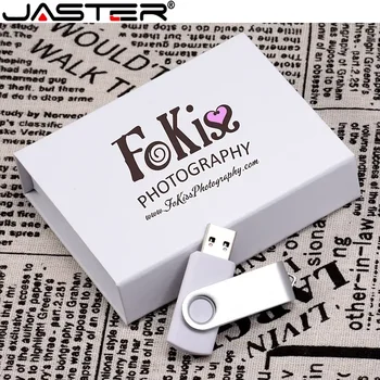 JASTER OTG + BOX Флеш-накопитель 128 ГБ USB 2.0 64 ГБ бесплатно Пользовательский логотип U Диск 32 ГБ 16 ГБ Спин Флэш-накопитель 8 ГБ 4G Memory Stick Свадебные подарки