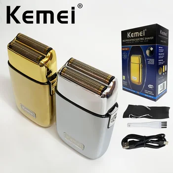 Kemei KM-TX1 Цельнометаллическая электрическая бритва для мужчин Волосы Борода Электрическая бритва Лысая голова Бритвенный станок Отделка Выцветает Перезаряжаемый