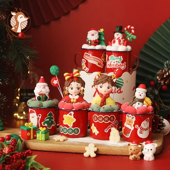 NEW Счастливого Рождества Торт Топперы Девочка Мальчик Санта Клаус Рога Кекс Топпер для новогоднего праздничного торта Подарочное украшение