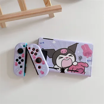Nintendo Switch Защитный чехол, применимый к OLED / NS Kawaii Sanrioed Kuromi Аниме Милый удобный подарок для девушки Пара Фестиваль