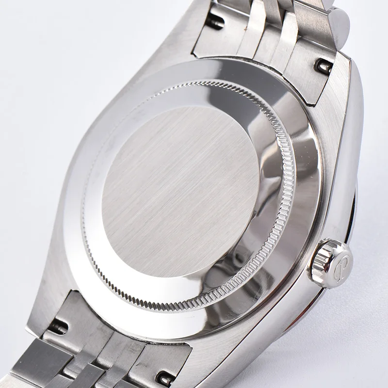 PARNIS Роскошные автоматические мужские наручные часы Функция даты Полированный корпус Юбилейный браслет MIYOTA Механизм
