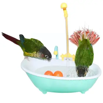 Parrot Автоматическая ванна Ванна для купания птиц Ванна для купания птиц Попугай Фонтан Душ с попугаем Чаша для кормушки Аксессуары для ванны для птиц Показать B5C3