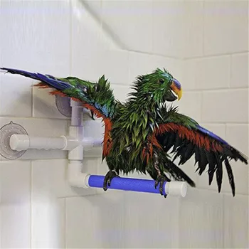 Parrot Пластиковая ванна Душ Стоячая платформа Стойка Попугай Стоячий душ Насест Попугай Птица Игрушка Аксессуары для домашних животных