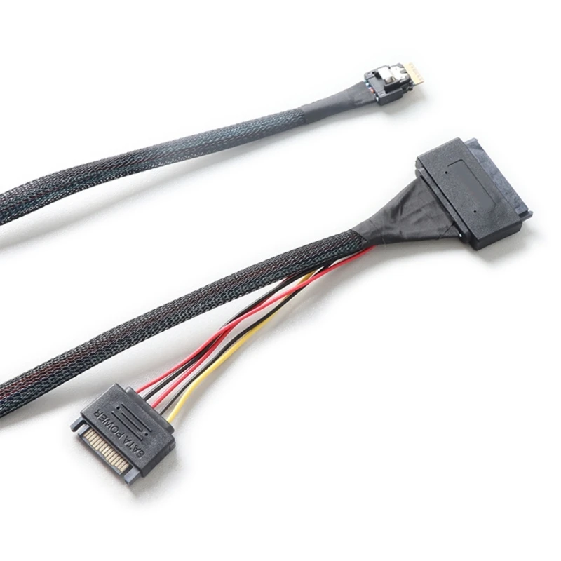 PCIE4.0 Переходной кабель SlimSAS SFF8654 4i на SFF8639 U.2 со шнуром питания
