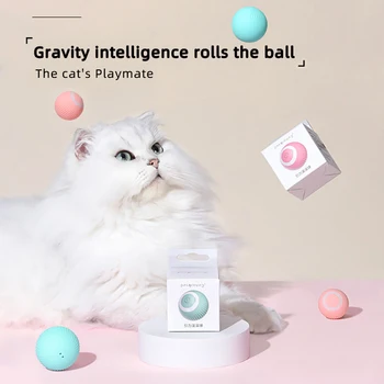 Pet Cat Gravity Smart Rolling Ball Игрушка Шлифовальные зубы Прочный прикус Спортивный мяч Автоматический движущийся котенок Интерактивные игры в помещении